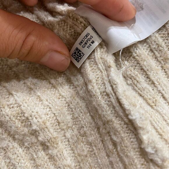 American Eagle Ribbed Button Front Cardigan Women’s Medium – Beige Collared Swea - Picture 7 of 8
